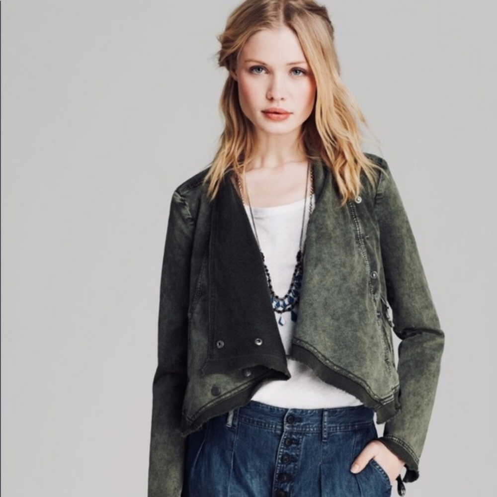 Free People Collapsing Twill Raw Edge Jacket